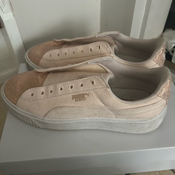 Puma Basket Pink Glitter Women’s Shoes, comes with laces - Picture 2 of 5